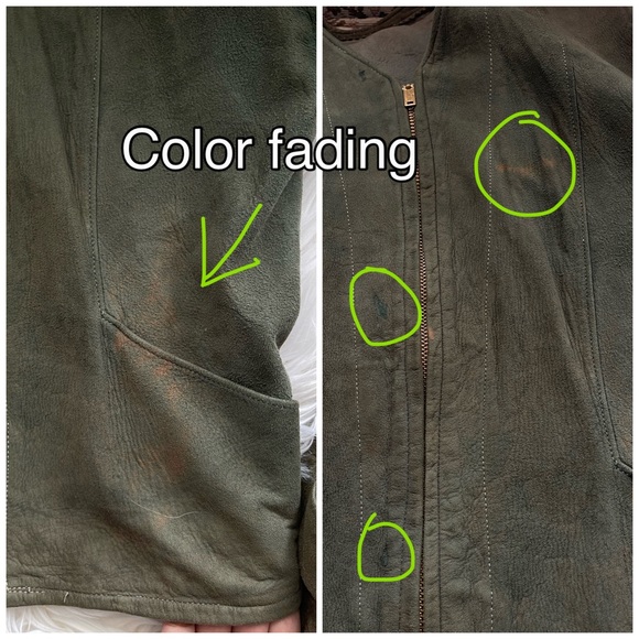 Antique Leather Jacket 1930s 40s Moto Biker Flapper Victorian Cossack XS Green - Picture 10 of 16